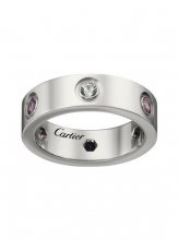 Cartier Love Ringv White Gold Sapphires Garnets Amethyst B4090500